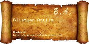 Blistyan Attila névjegykártya